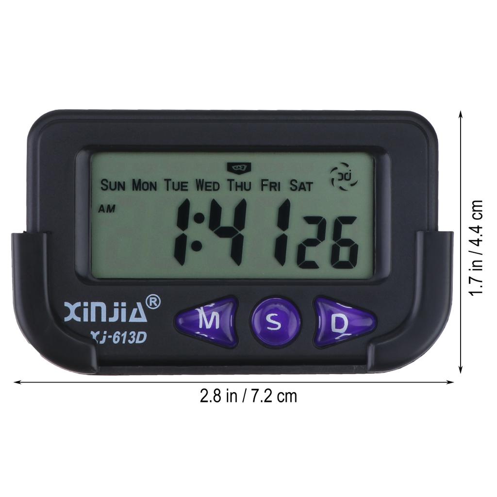 Car Electronic Digital Clock Second Chronograph With Lcd Display Black (with 1 Button ) Car Alarm Clocks Black