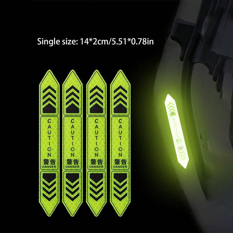 Reflective Door Stickers - Night Safety Warning Decals, High Visibility Anti-Collision, Waterproof for Doors/Bumpers, Cool Desig