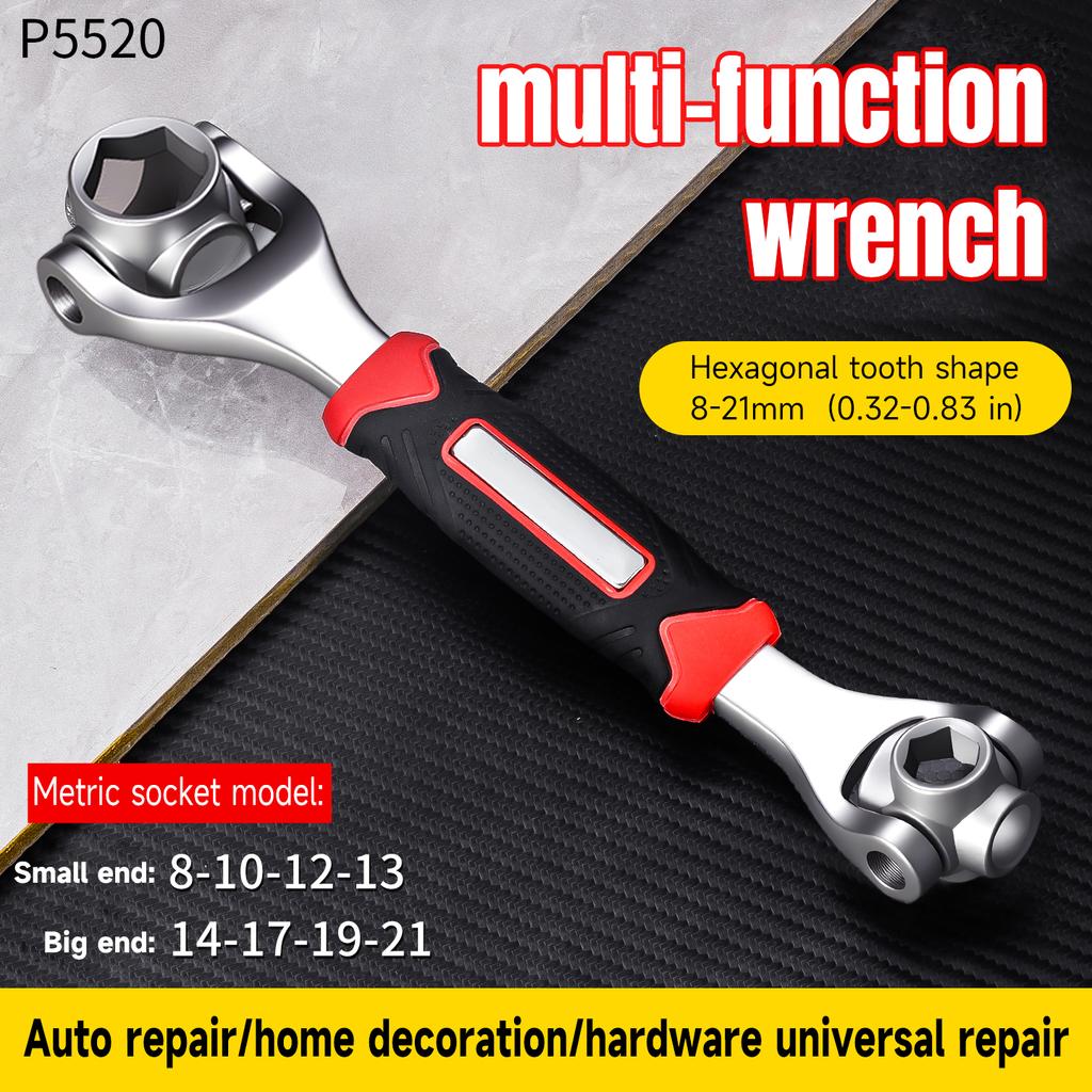 Universal Wrench 52 In 1 Socket Wrench Tool with Multifunction 360 Degree Rotating Head, Tool Kit for Home and Car Repair