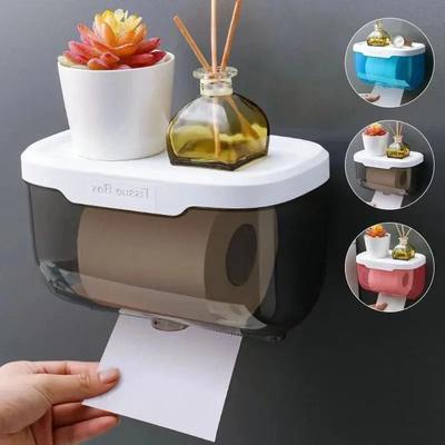 Stanzfreier Toilettenpapierhalter Taschentuchbox Wasserdicht Handyaufbewahrung Toilettenpapier-Aufbewahrungsregal Taschentuch Badezimmerzubehör