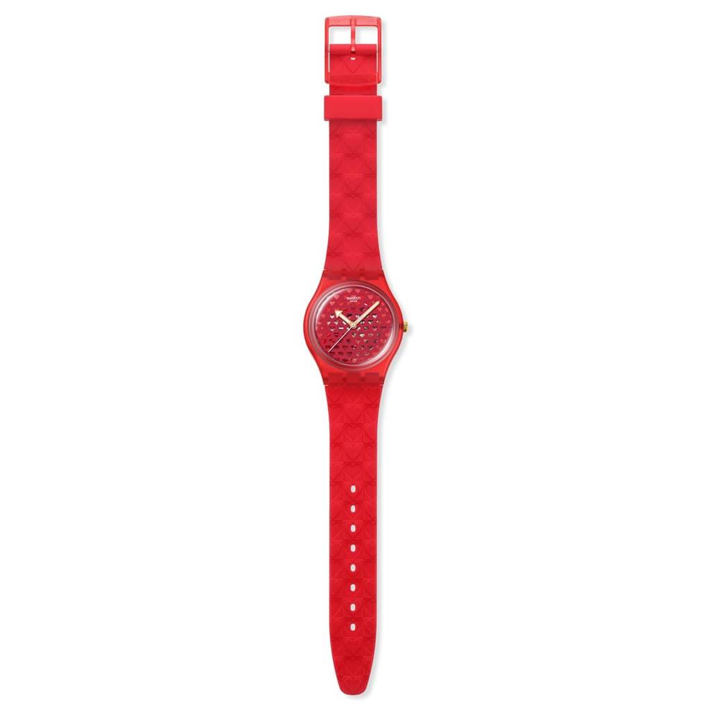 Swatch GENT BIOSOURCED LOVE IN SCARLET Red Wristwatch, SO28Z122, Unisex,