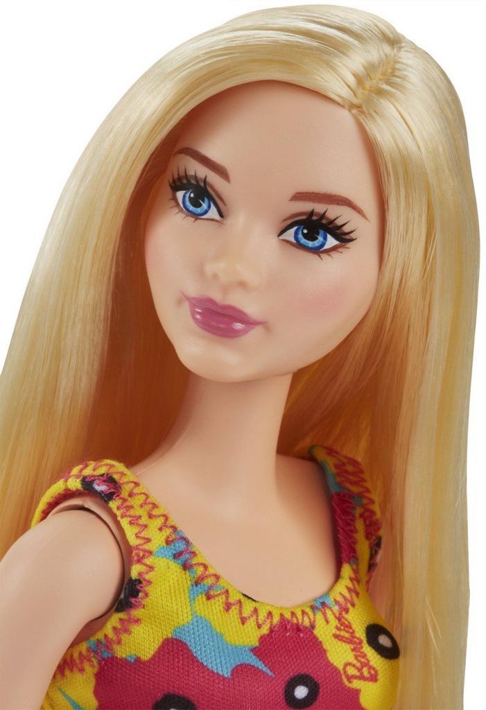 Barbie 12 Inch Fashion Doll - Yellow and Pink Flowers Floral Design Dress 2016 Mattel