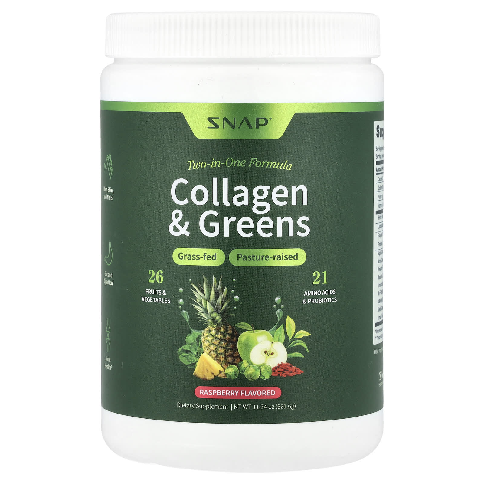 

Collagen & Greens, Raspberry, 321.6G(11.34Oz)