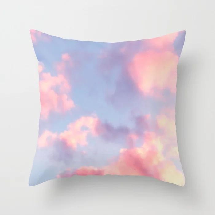 Pink Sky Cloud Pillowcase Sofa Office Cushion Cover Pillowcase Home Decor Pillowcase
