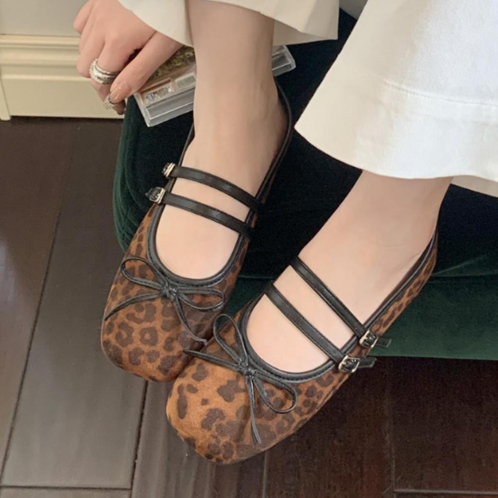 Leopardenmuster Japanischer Felsenfisch Ballerinas - Damen Vielseitige Slipper Abendschuhe