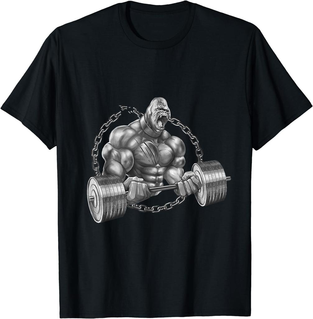 New Gorilla Weightlifting Beast Bodybuilding Gym Animal Fitness Tshirt