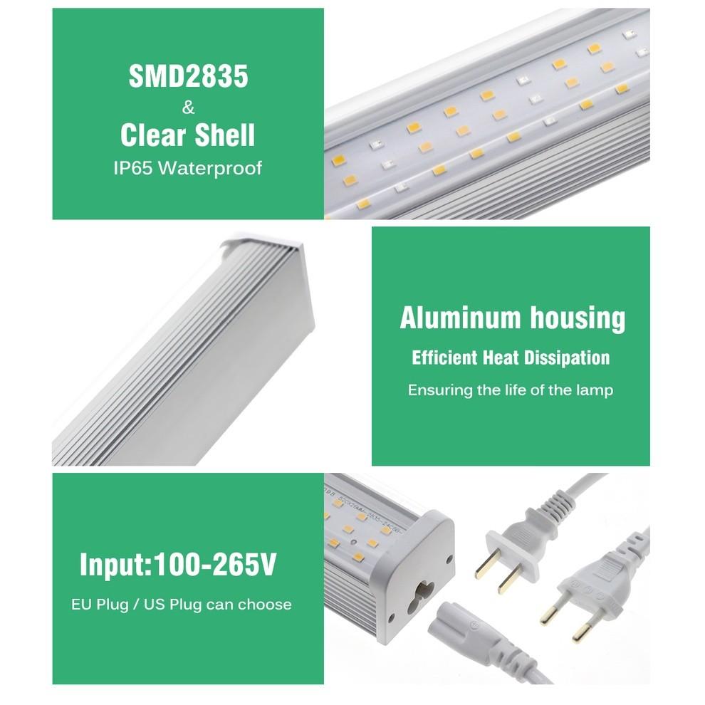 100-277V Tube Waterproof Indoor Plants Flower Seedling Growth Light LED Grow Light Household Full Spectrum Plant Light