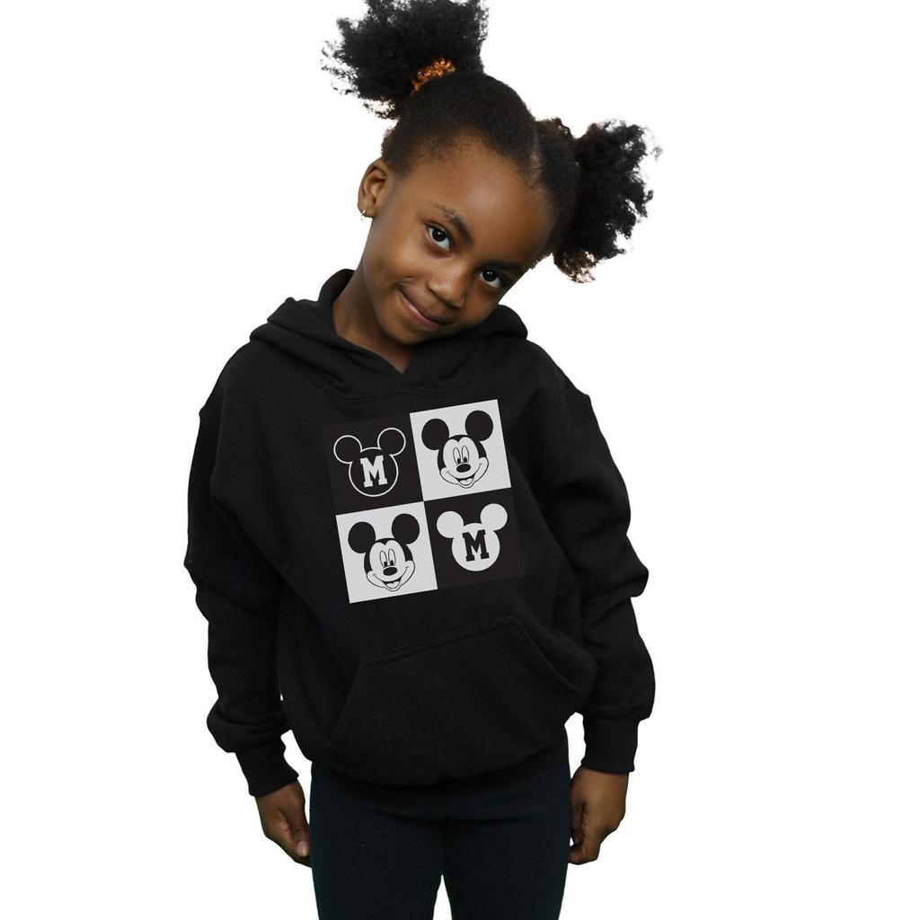 Disney Moletom com capuz feminino Mickey Mouse sorrindo quadrados