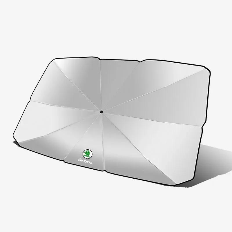 Car Sunshade Retractable Sunscreen Heat For Skoda Octavia ulation Front Windshield Parasol Sunshade Umbrella  Summer Supplies