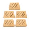 5 Pcs Heat Proof Bamboo Trivet Portable Heat Resistant Mat Durable Kitchen Hot Pads  Hot Dishes