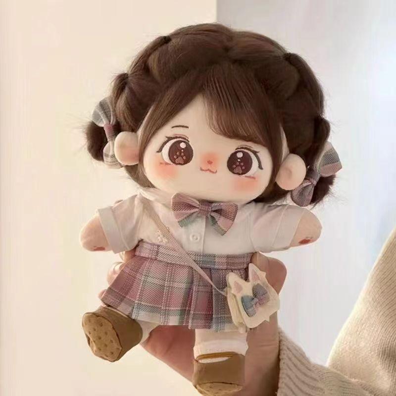 20cm Miaomiao Cotton Doll DIY Cosplay Outfit Collection Cute Soft Brown Hair Plush Stuffed Figure Children Girl Christmas Gift