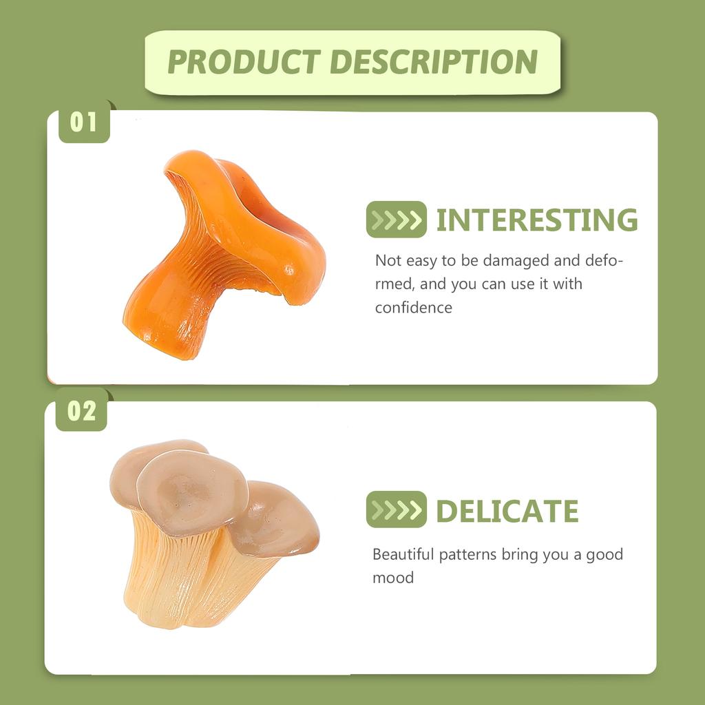 8pcs Mini Mushrooms For Crafts Realistic Resin Figurines Tiny Mushroom Decoration For Artificial Vegetables Hot Pot Dishes Foods