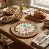 Round Teapot Mats Woven Texture Heat Insulation Pad Tea Ceremony Shell Mats  Restaurant