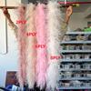 DIY High Quality  2 4 6 8 10ply Pink Ostrich Feather Boa Trim Ostrich Plume Shawl for Wedding Party Dress Clothing Scarf Sewing Prop