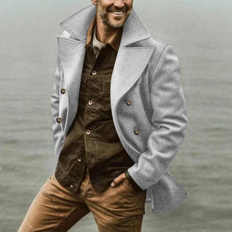 Autumn And Winter Solid Color Casual Fashion Jacket Men'S Corduroy Lapel Jacket New American Retro Multi Bag Workwear Jacket