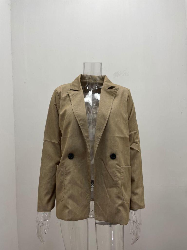 2026 European/American Fashion Solid Color Long Sleeve Jacket - Spring/Autumn Suit