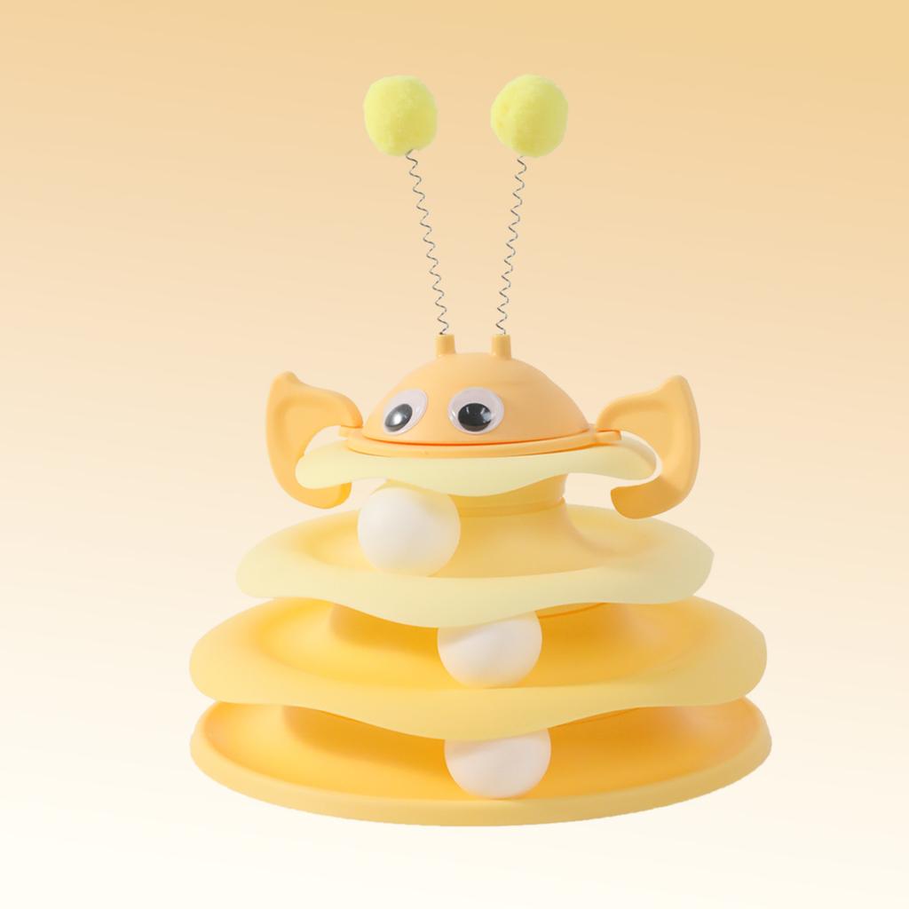 Cat toy bee amusement board becomes a fun toy for young cats to entertain themselves. Cat spinning wheel toy is a great tool for relieving boredom
