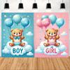 1 item gender revealed polyester photo backdrop 7x5 feet birthday banner and flag supplies