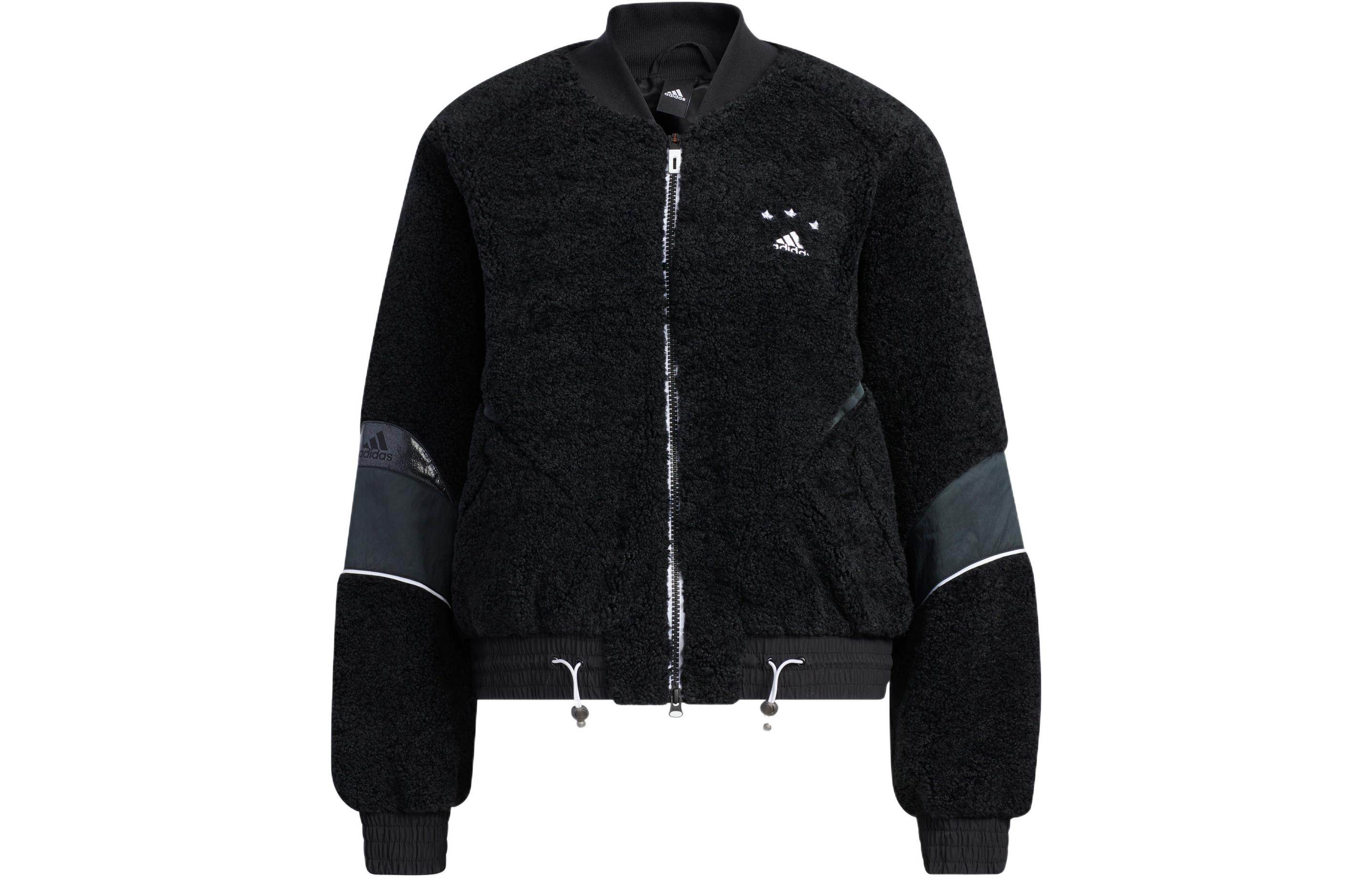 Adidas Cropped Coats Women s Black Stand Collar Moderate HY2812 M
