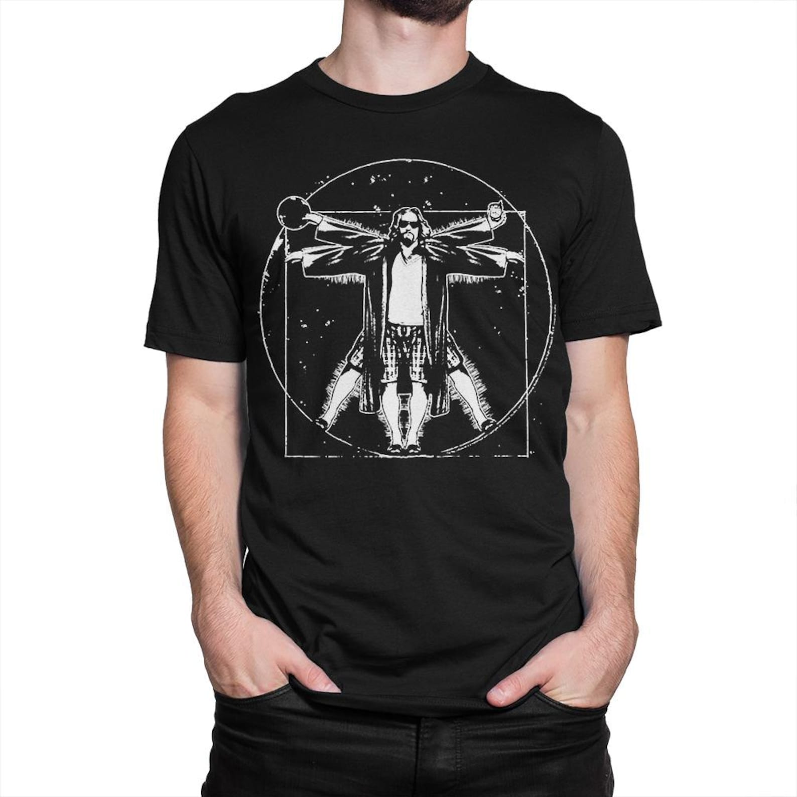 The Big Lebowski Vitruvian Dude T-Shirt, Men s and Women s Sizes S