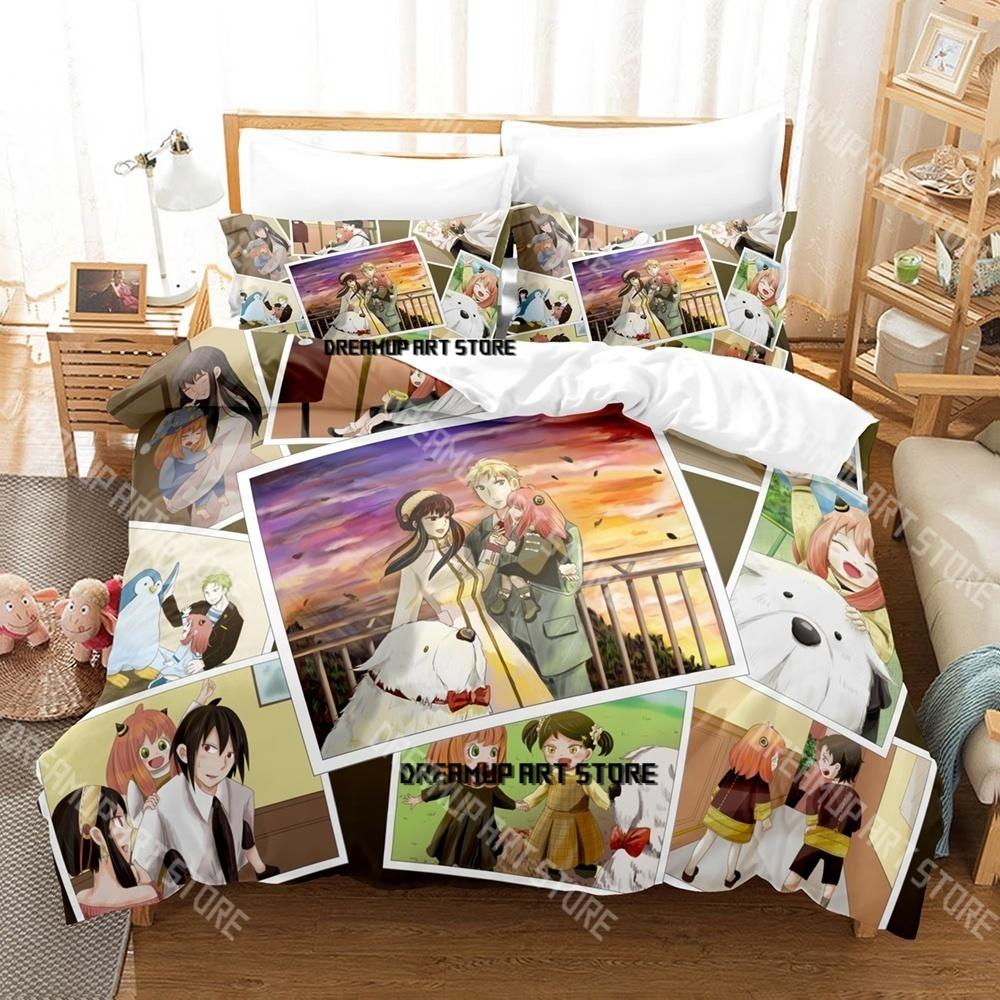 Fashion SPY×FAMILY Anime Bedding Set Single Twin Full Queen King Size Bed Set Kids Bedroom Duvetcover Sets Bed Sheet Set