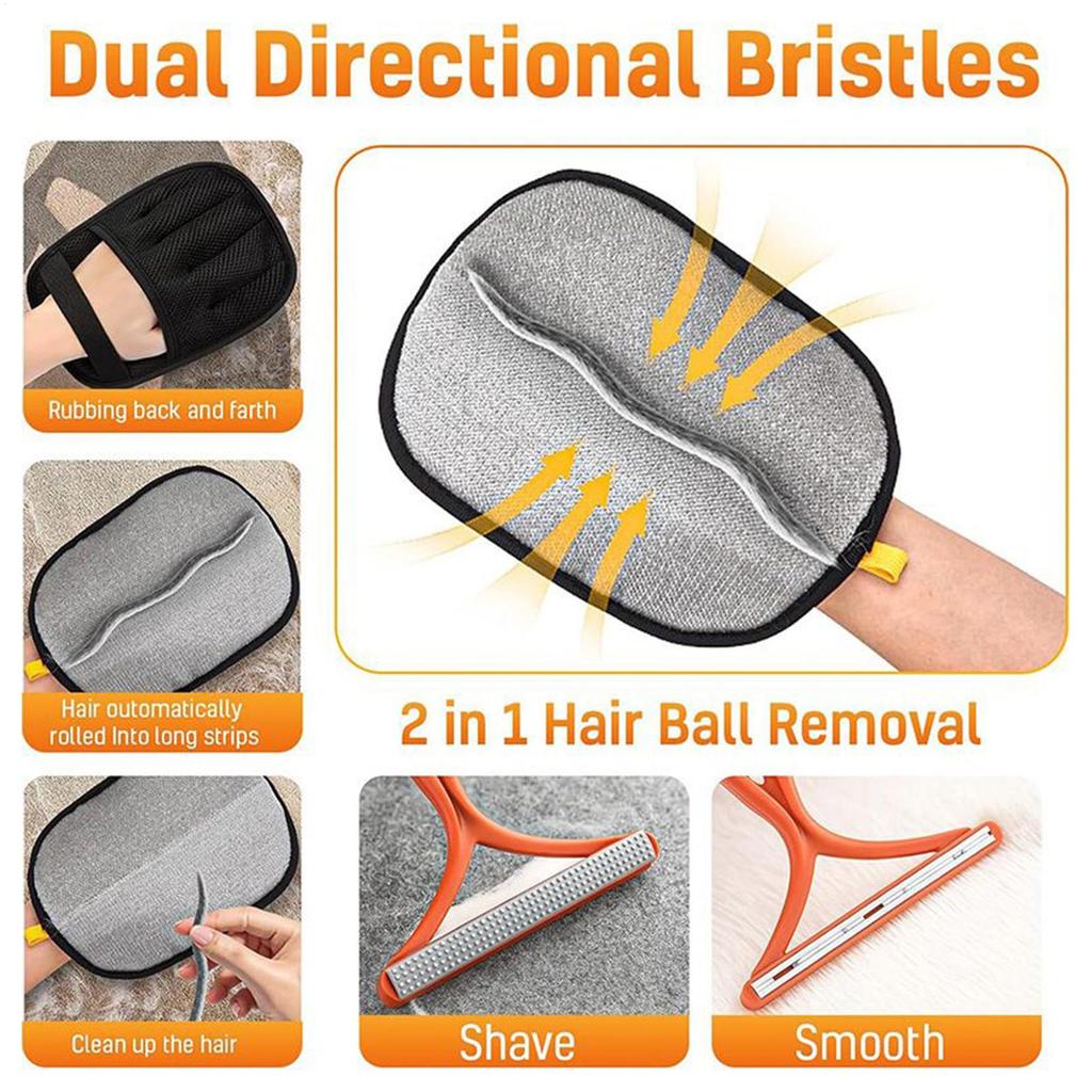 Electrostatic Pet Hair Remover Gloves Reusable Pet Static Hair Removal Gloves Adhesive Hair Removal Tool for Hair Cleaning