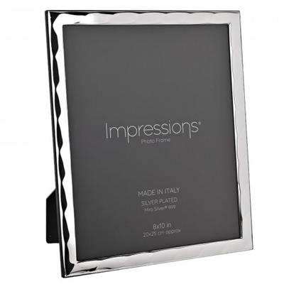 Impressions 999 Silver Bevelled Photo Frame 8 X 10 Wood Back Made In Italy