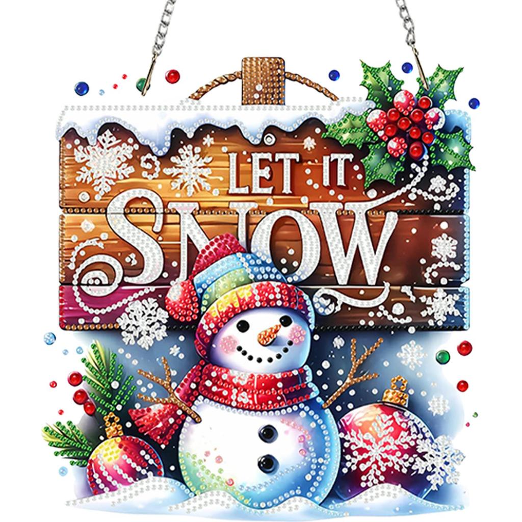 Weihnachtsthema 2D/Flach DIY Strassstein Diamantmalerei Fensteranhänger Spezielle Form Diamantmalerei Anhänger Heimwanddekoration Bastelarbeiten