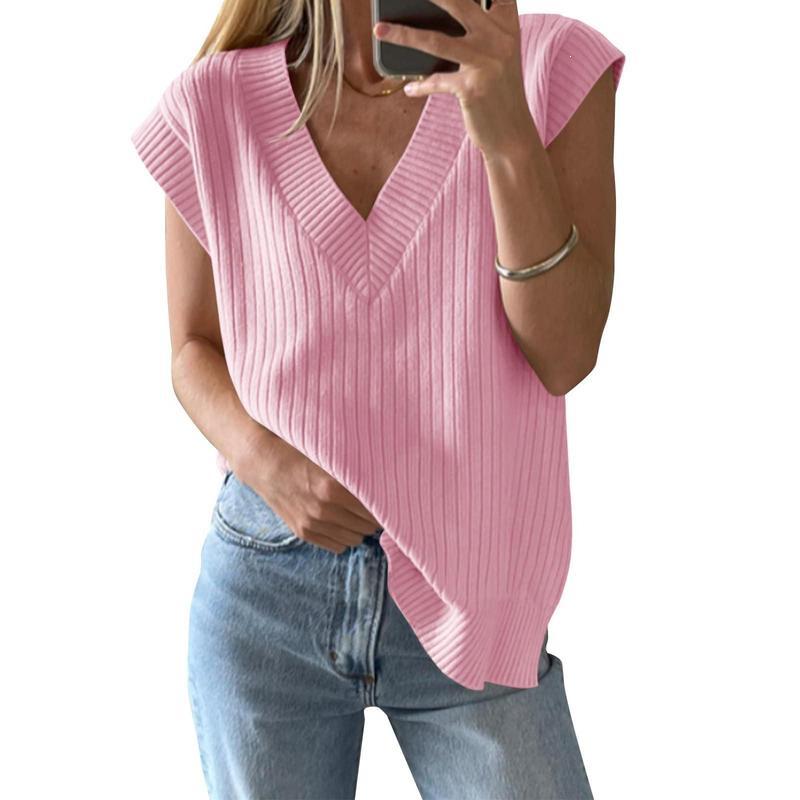 Ladies' V-neck Casual Knit Vest Top