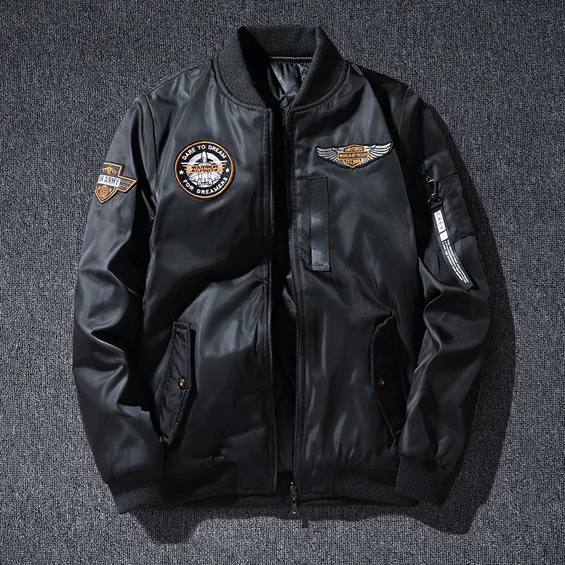 Men's Reversible Thickened Air Force Pilot Jacket - Trendy Plus Size Korean Baseball Style for Autumn/Winter