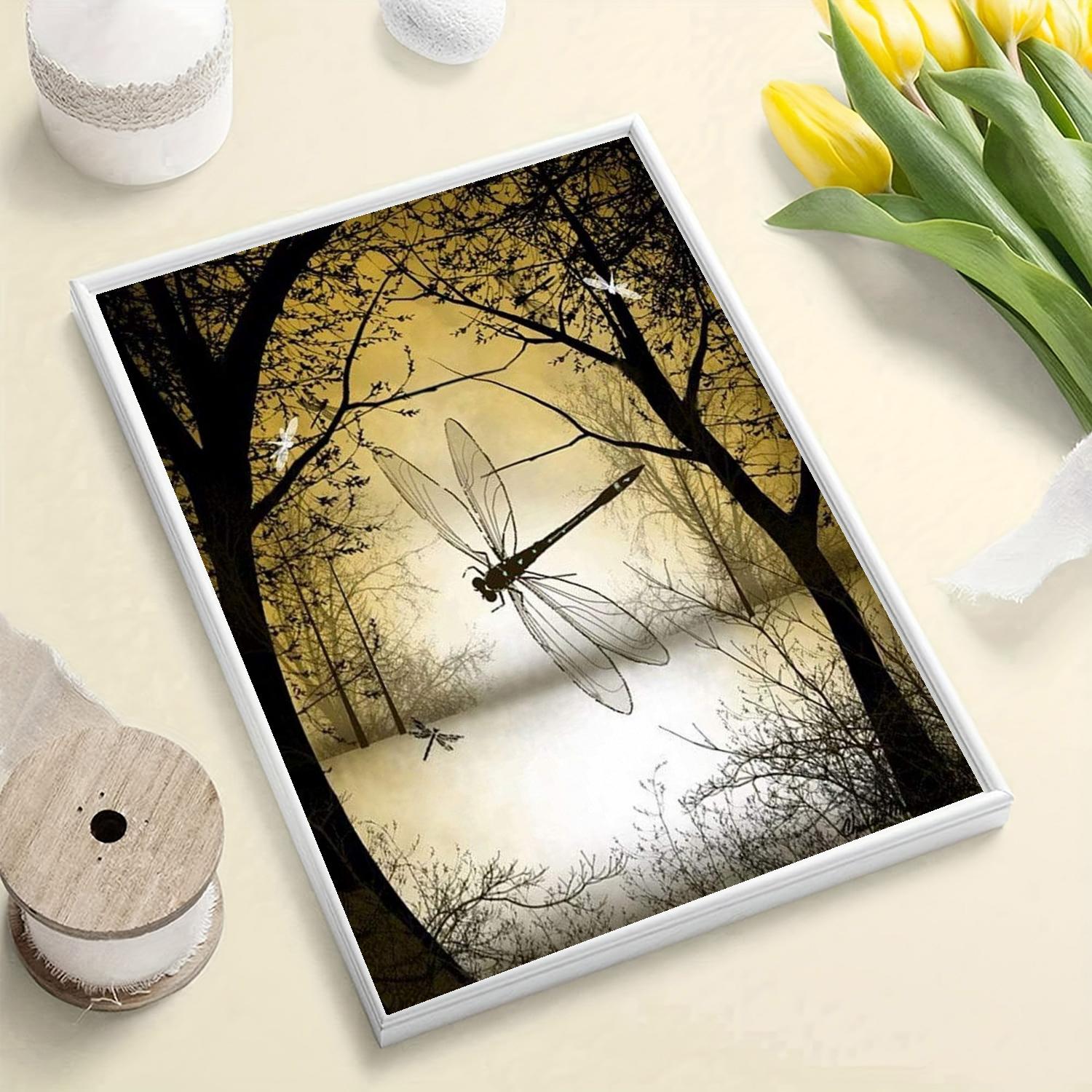 

DIY алмазная живопись лес стрекоза набор крестиков мозаика искусство алмазная живопись полный круг/квадратный алмаз украшение дома Square 20x30cm