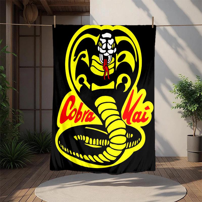 Cobra Kai Flannel Blanket Soft Warm All-Season Throw, Design for Camping, Car Travel, Hiking Sofa, Bed, Office Perfect Gift for Parties