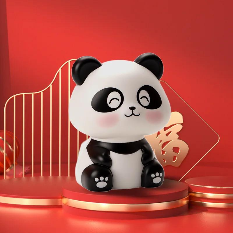 Ornamenti per Auto Caldi Gatto Portafortuna Solare Panda Giocattolo Automatico che Annuisce Bambola Negozio Auto Reception Decorazione Creativa Regali di Festa