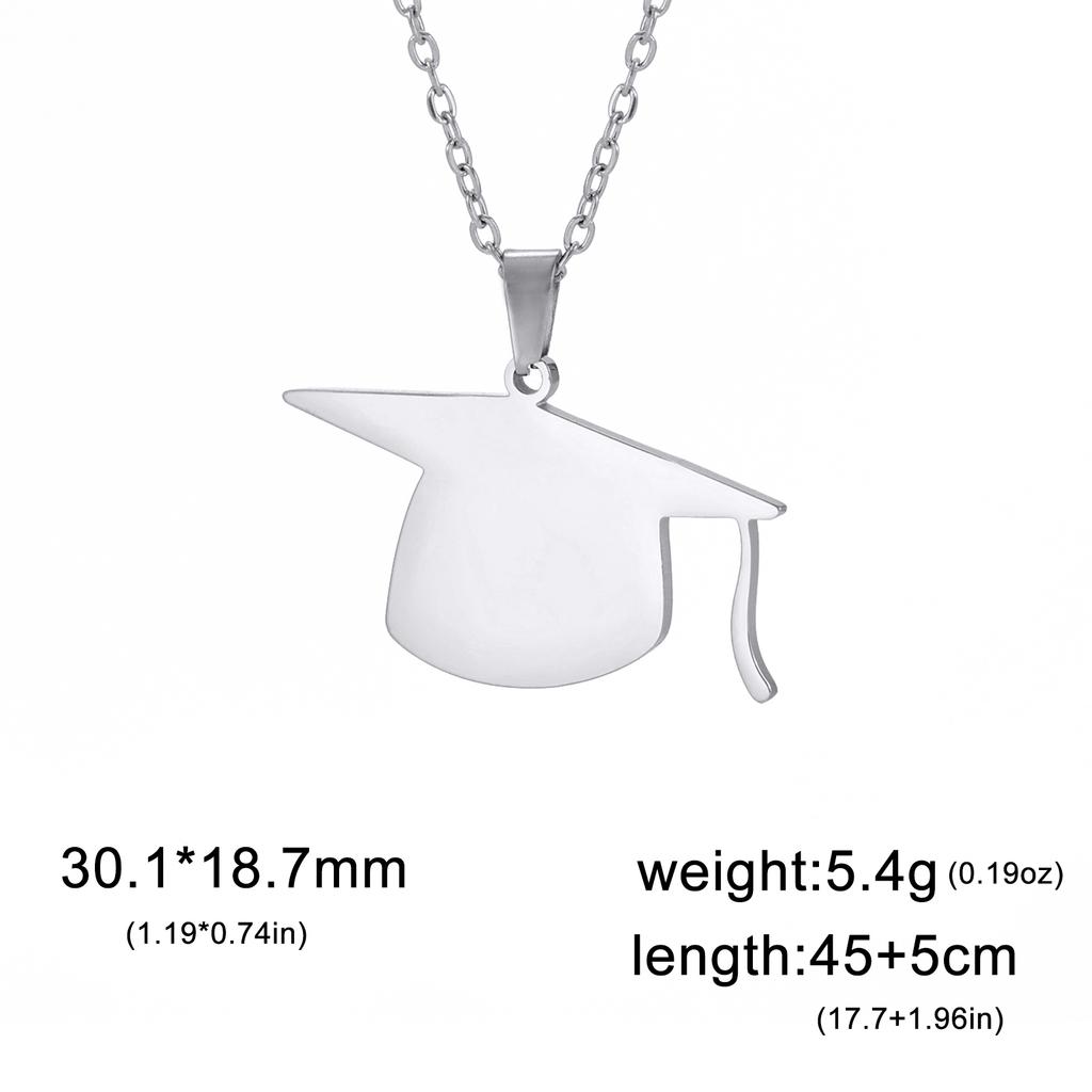 Cazador University Graduation Bachelor Cap Necklaces for Women Men Stainless Steel Anniversary Gift Necklace Jewelry 2026 New