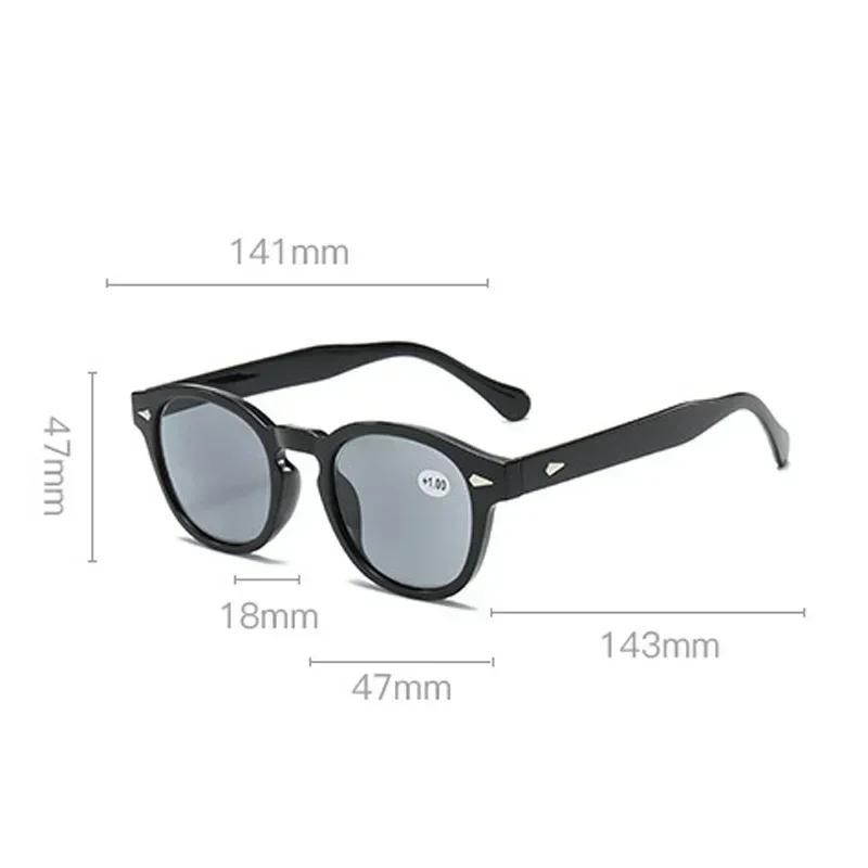 Women Men Ultra Light Unisex Presbyopia Glasses Vintage Rivet Leopard Round Sunglasses Fashion Reading