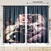 2pcs - Space cat pattern printed curtains   pole bag curtains   bedroom and living room   home decoration   room decoration
