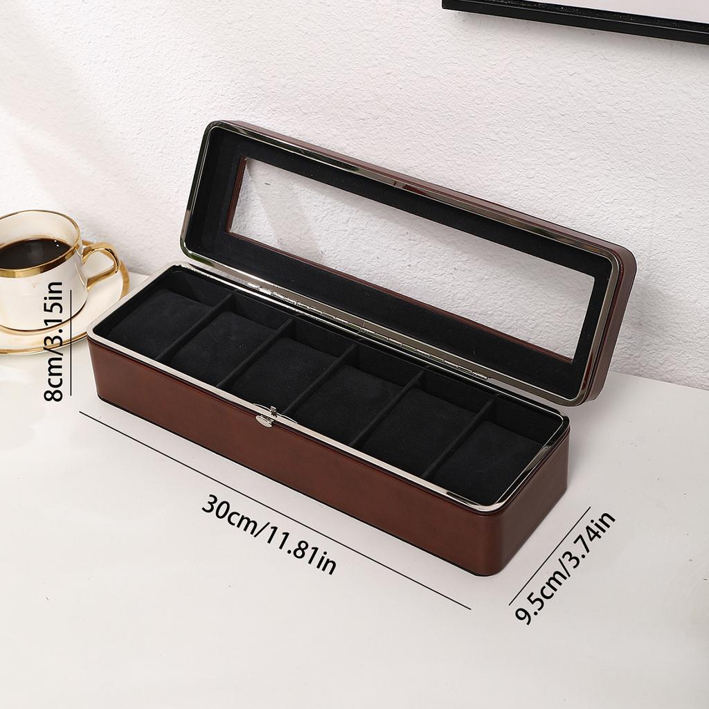 Portable Leather Watch Box High Quality Watch Organizer Jewelry Storage Box Zipper Easy Carry Men 6 Slots Watch Boxes