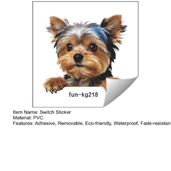 Light Switch Plate Stickers Cute Cartoon Puppy Decorative Switch Cover Decals 1 Pc