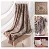 Vintage Printed Silk Wool Scarf 140x140cm Dual-use Shawl Wrap Sun Protection Warmth