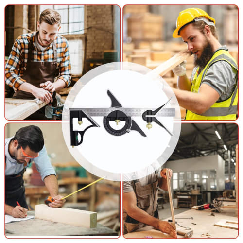 Woodworking Straight Edge, Right Angle Ruler - Adjustable Woodworking Ruler, Angle Measuring Tool, Adjustable Combination Right Angle Ruler for Woodwo