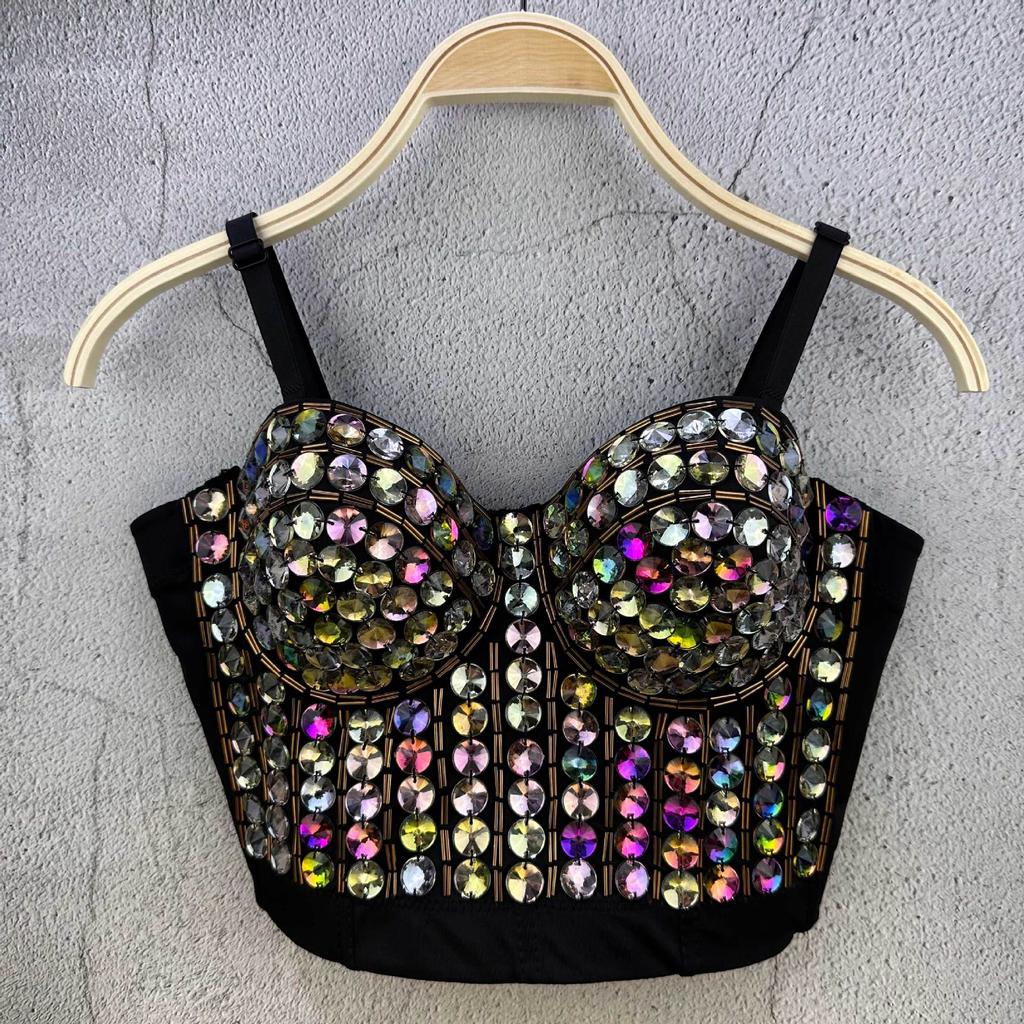 Sleeveless Ultra-short Vest Solid-color Waistcoat Sexy Inner or Outer Wear Celebrity-style Top Trendy Layering Piece Sexy Look Chic Waistcoat