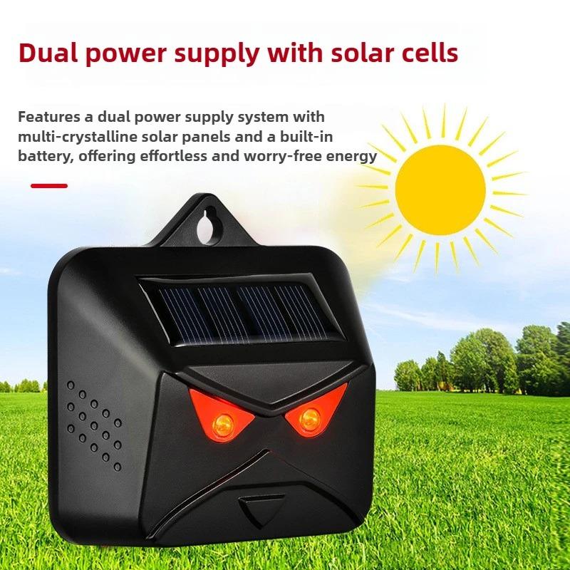 New Waterproof Outdoor Animal Deterrent Device with Laser Red Light Strobe for Animal Expulsion - Solar Deer Repellent