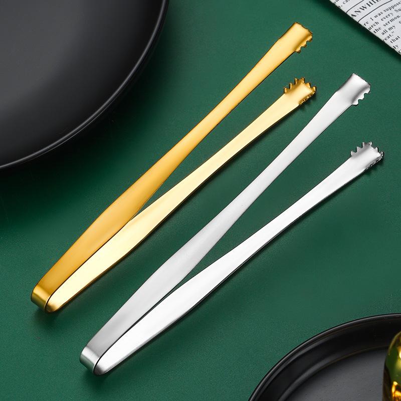 New Anti Slip Ice Clip Stainless Steel Ice Clamp Food Clip Coffee Cube Sugar Clip Long Handled Ice Cube Ice Clip