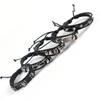 Vinatge Gothic Punk Skull Star Metal Multilayer Leather Men Bracelets & Bangles