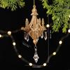 Christmas Chandelier Ornament Shatterproof Acrylic Crystal Chandelier Hanging Decoration For Tree Mantels