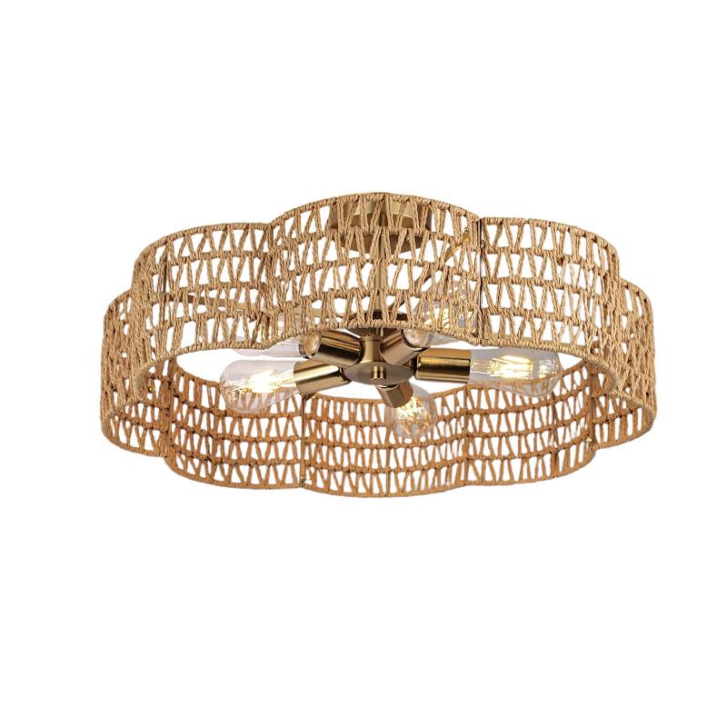 Modern Minimalist Hemp Rope Pendant Light for Bedroom, Study, and Tea Room