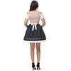 Traditional Bavarian Dirndl Dress for Women Oktoberfest Costume with Lace-Up Bodice Apron and Headscarf German Beer Festival Outfit
