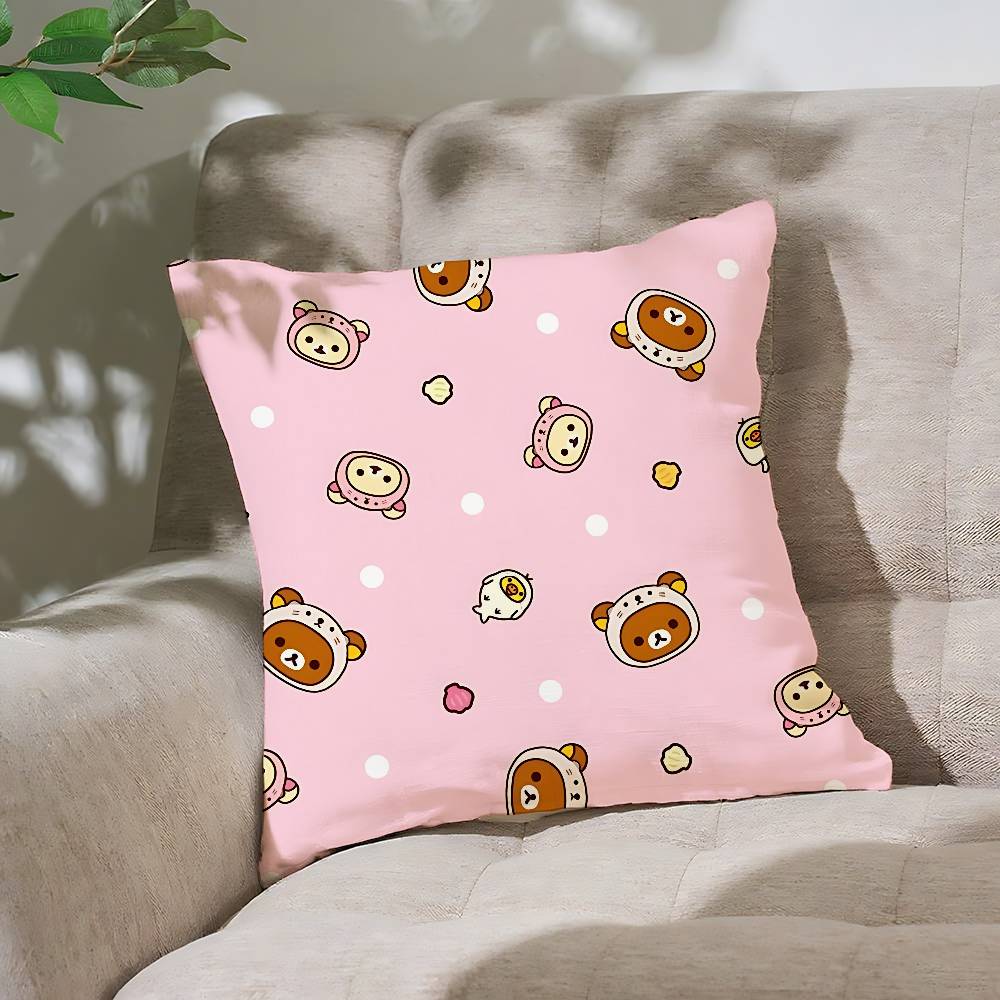Cute LrilakkumaS Kawaii Pillow Case Cushion Cover Soft Cute Throw Pillow Case For Car Sofa Pillowcase Polyester With Zipper