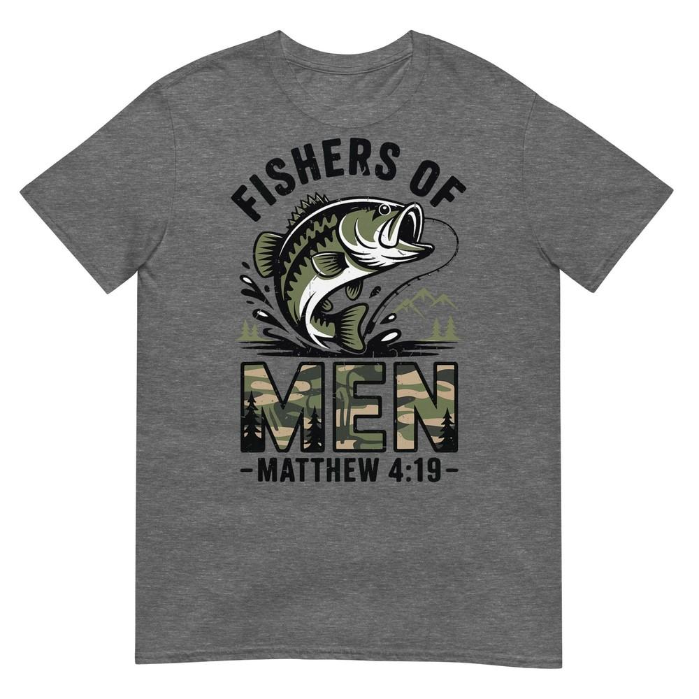 Youth Fisher Of Unisex Christian Fishing Bible Camo Bass Fish Tshirt