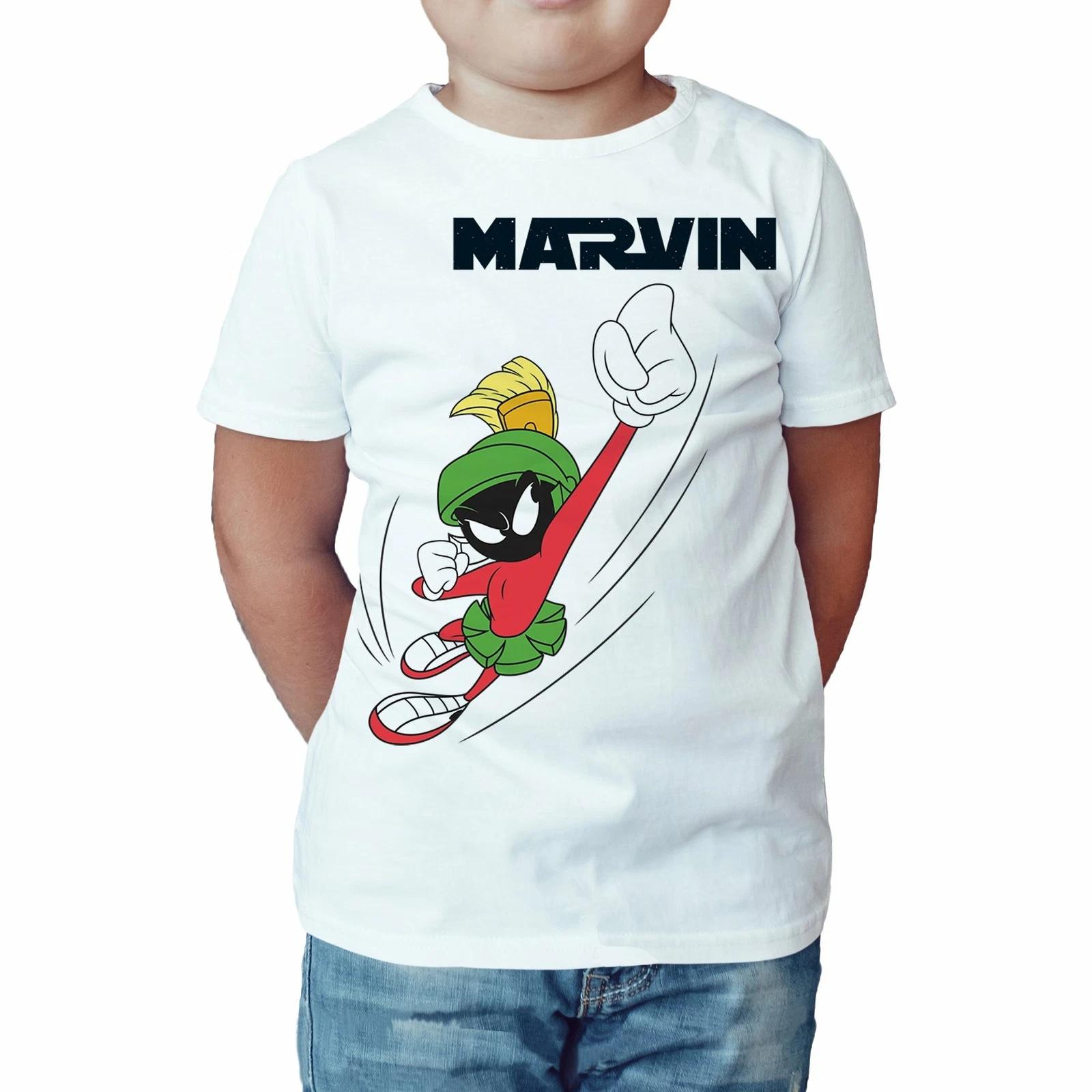 Looney Tunes Marvin the Martian Flying Official Kid s T-shirt (White) 120